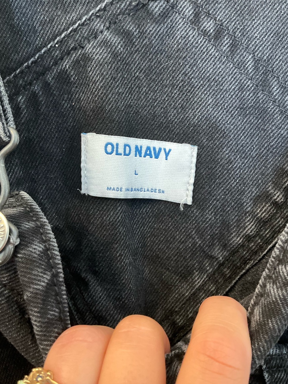Old Navy Black Denim Shortalls - Picture 6 of 10